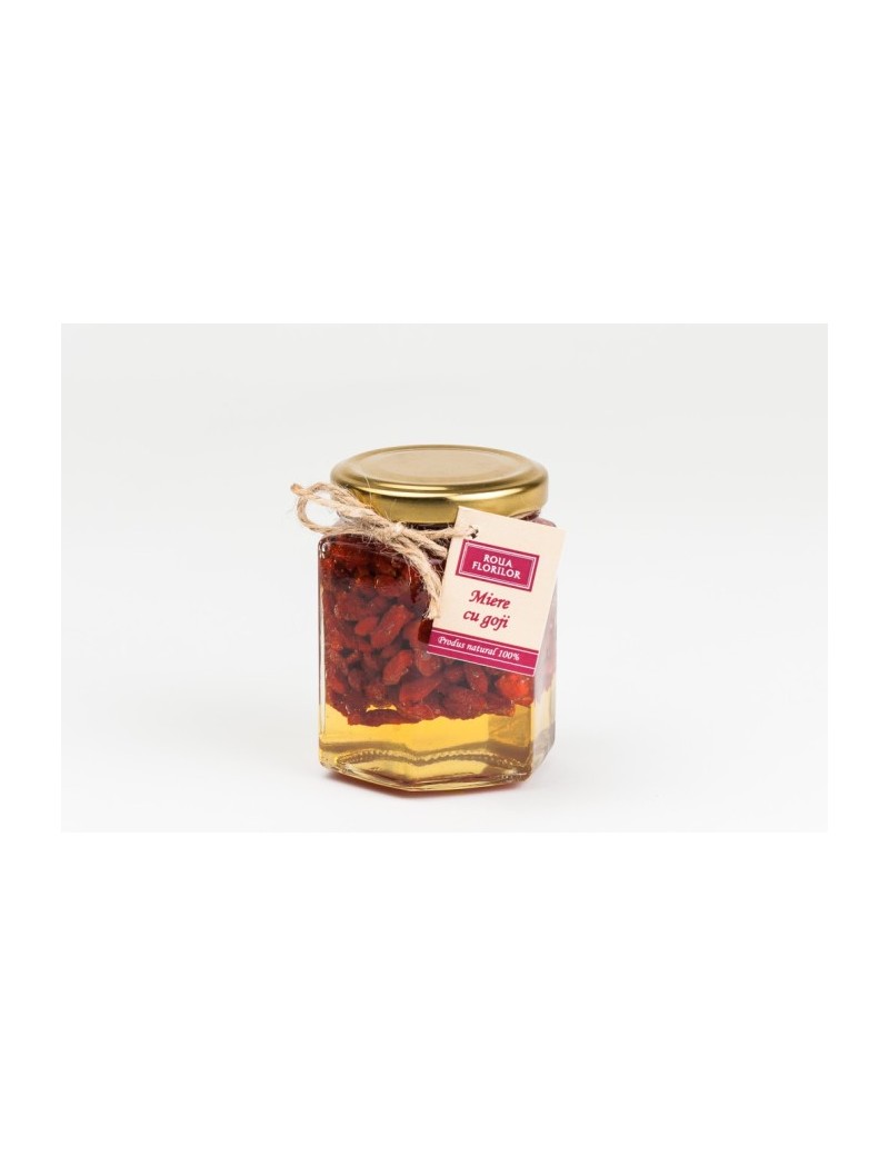 Miere cu Goji (fructe din Tibet) 220 gr Miere cu Goji (fructe din Tibet) 220 gr